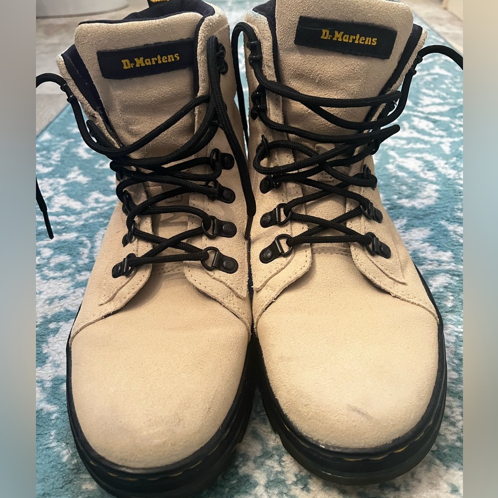 Cream Beige Dr. Martens Combat Boots